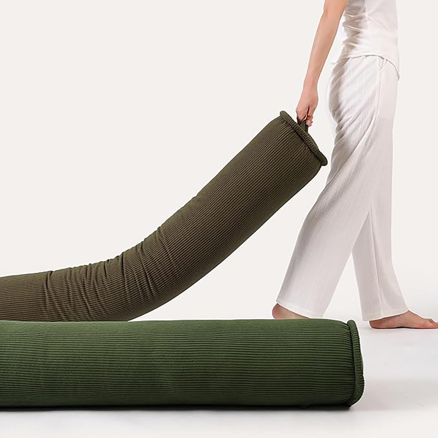 Coussin de soutien cervical - Cylindl S, 20 x 120 cm / 8x47in, idéal pour canapé, lit, voiture, bureau et yoga, housse amovible (30-150 cm), bleu