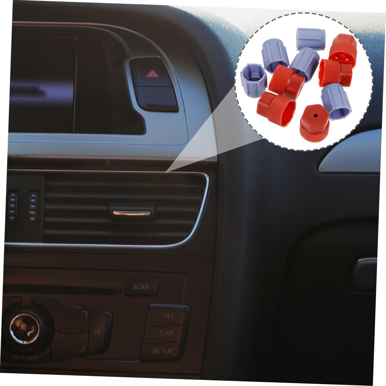 SOLUSTRE 20pcs Air Conditioning Caps Kit for Cars Low High Prevents Leaks at Charging Ports Compatible Various Car Models Easy to Install
