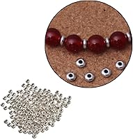 Vista 1 de Wixine 200 piezas redondas de plata de acero inoxidable espaciador cuentas DIY joyería hallazgos