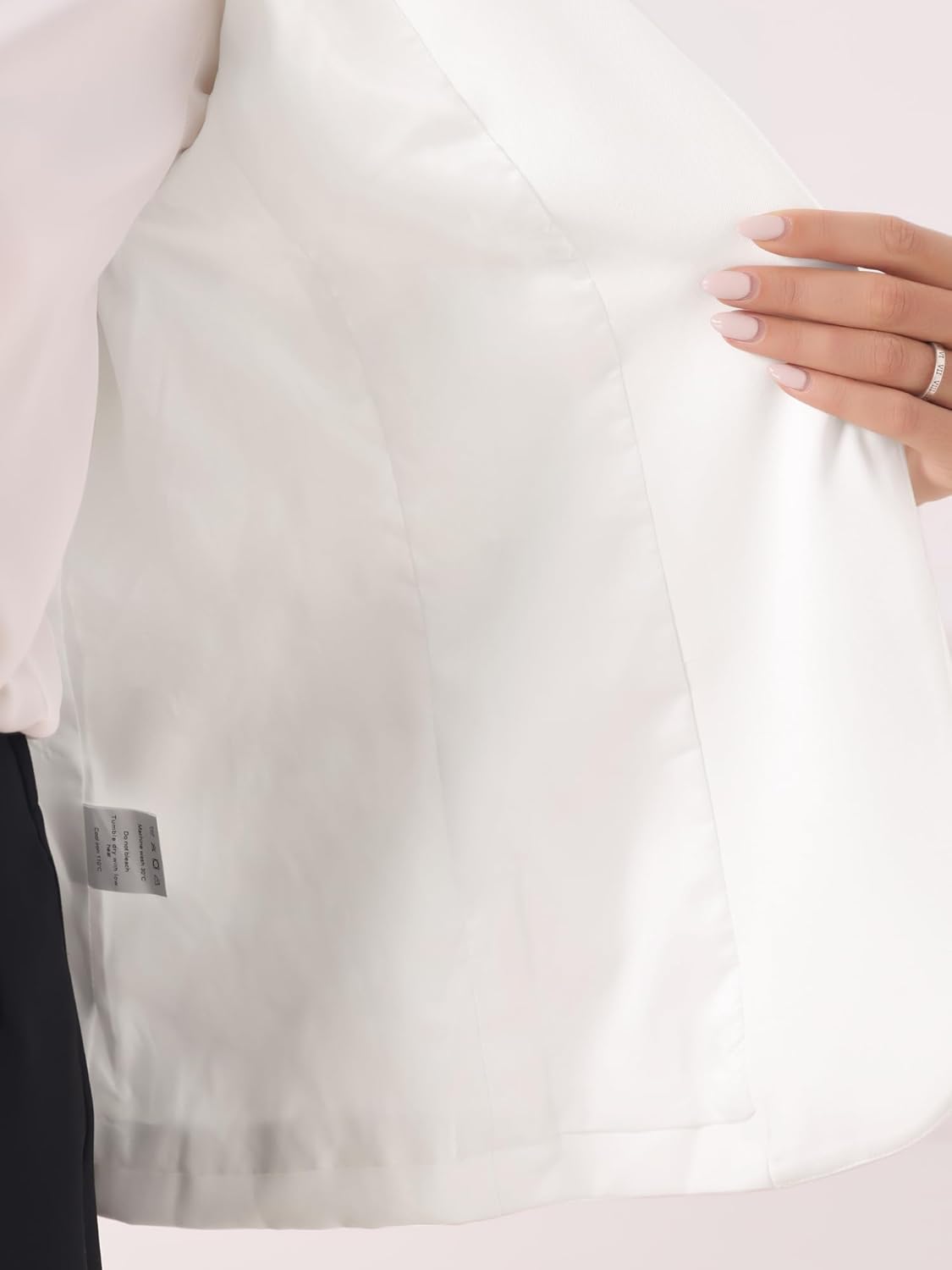 Allegra K Blazers for Women Business Casual Long Sleeve One Button Pockets Suit Jackets Work Office Blazer with Shoulder Pads - Image 5