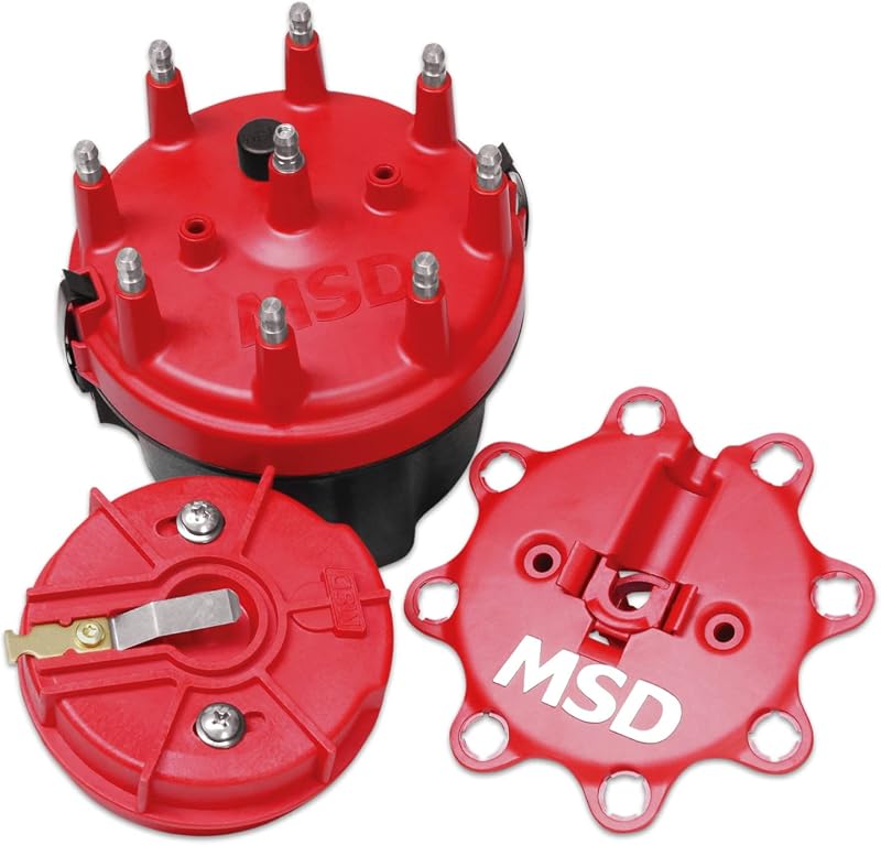 Kit de tampa e rotor do distribuidor MSD 8420 Cap-A-Dapt – 1 unidade