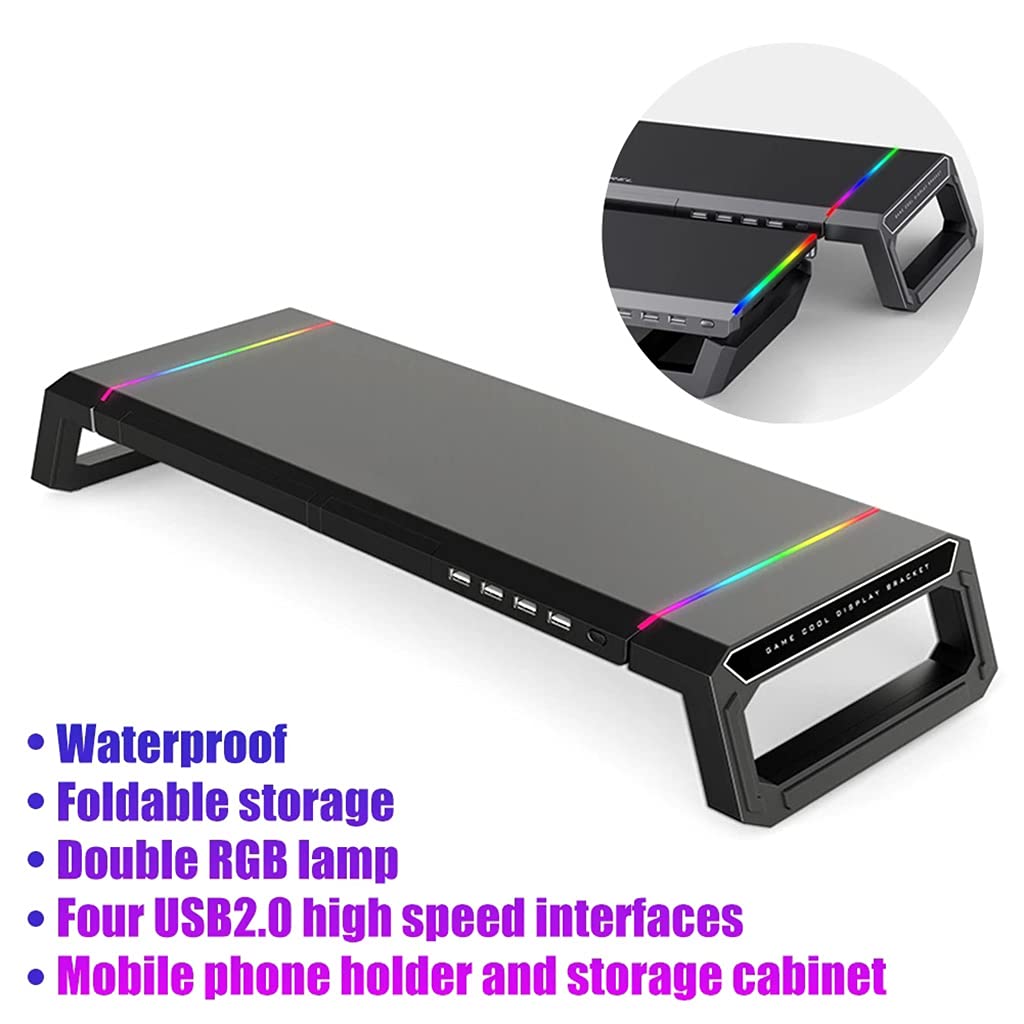 RGB Desktop Monitor Holder 4 USB 2.0 Laptop Stand Schermo del Computer