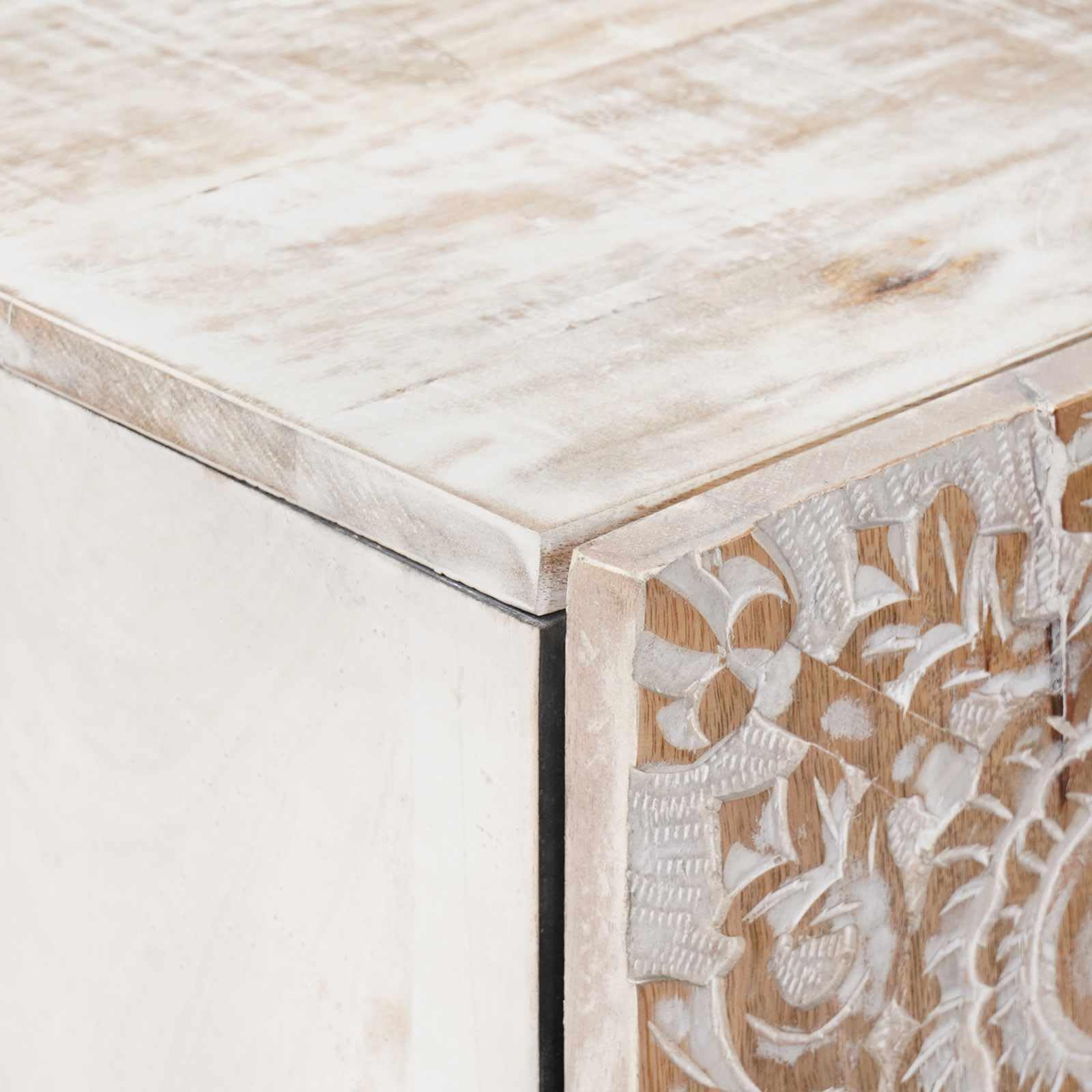 vidaXL Mueble Alto con cajón 60 x 33,5 x 100 cm Madera de Mango Maciza