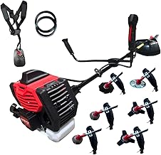 Synergy Petrol Brushcutter 6 in 1-65cc 4.9cv-Engine 2 Stroke 2 Discs 3 Tips, 1 8 Tips, 1 Widea, 2 Automatic Thread Heads, Harness, Protection Kit and 20 m Thread