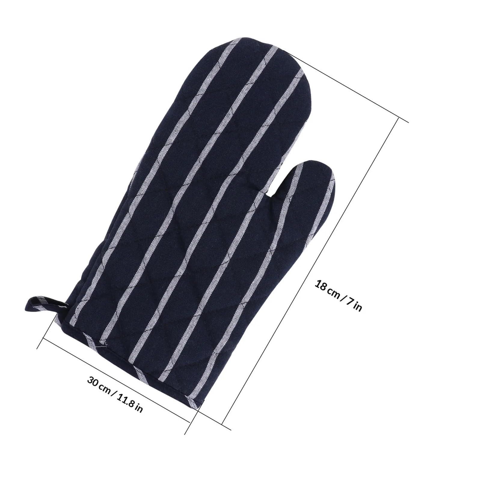 MRKU Gants de Cuisine compatibles avec Le Four (Lot de 2), Rayures Bleu foncé, maniques résistantes à la Chaleur, matelassées, pour Machine à café.