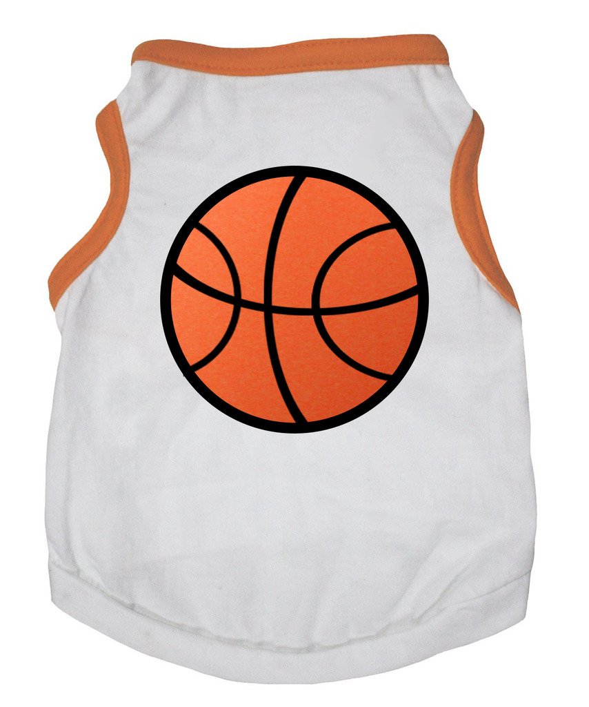 Robe de basketball blanc orange pour chiot en coton doux et respirant