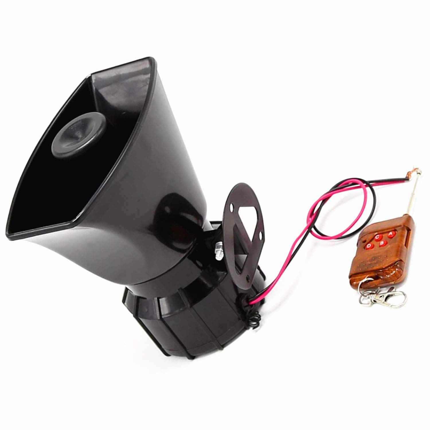 Car Horn Corne d'alarme à distance Corne de voiture Alarme de sirène 7 Tons 100W Sirène d'incendie de police Klaxon télécommande marron Haut-parleur sans fil pour tout 12V camion bateau ect