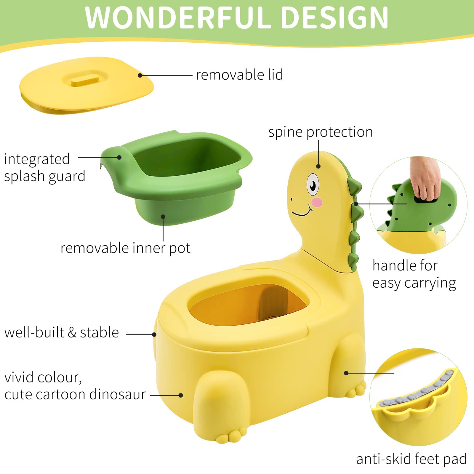 Orinal de inodoro silla de entrenamiento para bebés, niños y niñas, asiento de dinosaurio portátil para niños de 1 a 6 años de edad, niños pequeños, mini inodoros para niños pequeños, orinal de