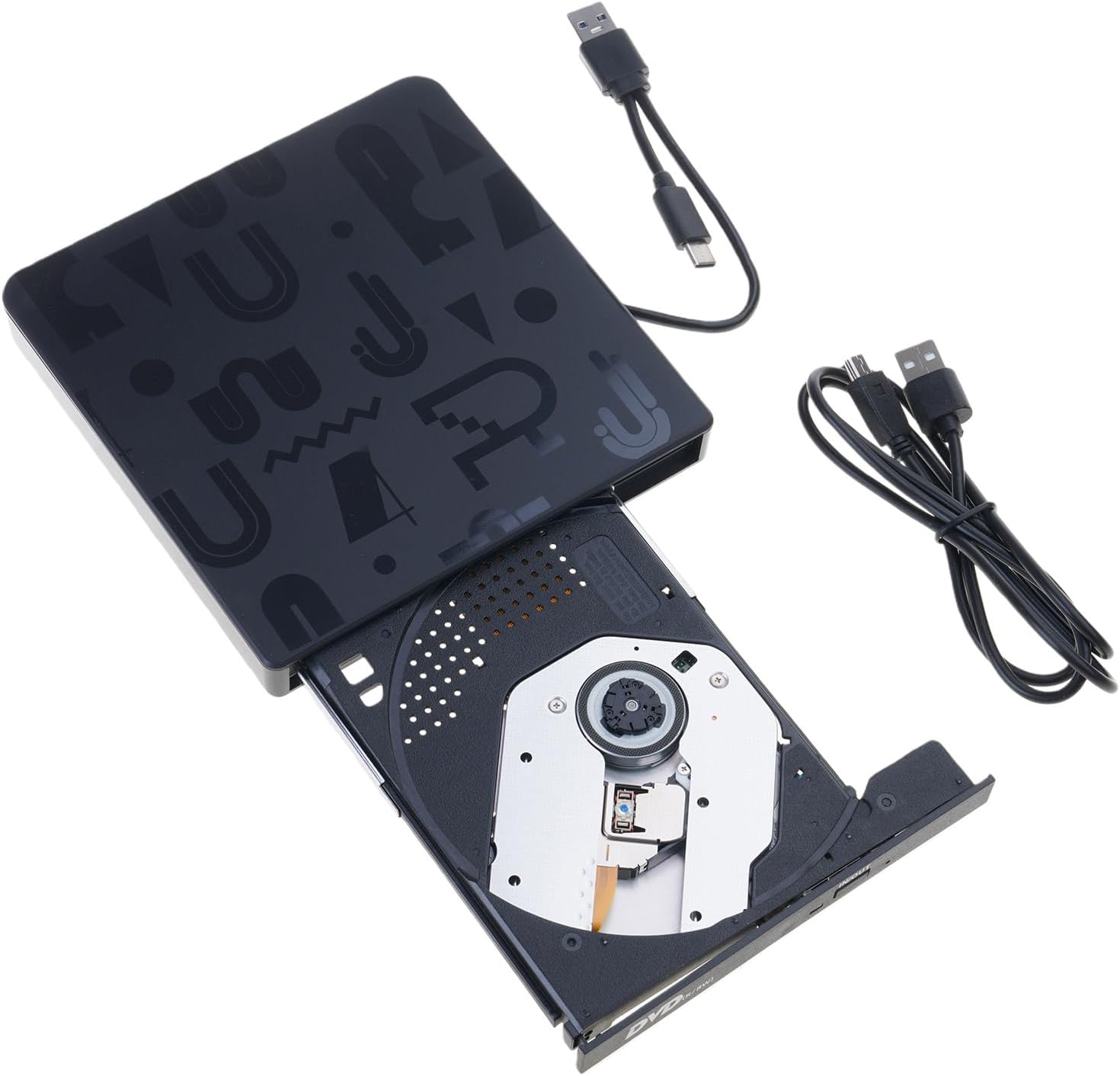 Mjaie Double Interfaces External Cds DVDs Drive USB3.0 Type C for Window 11 10 8 7 Systems with Fast Data Transfer Speed Portable Burners for Laptop USB C External Cds/Drive