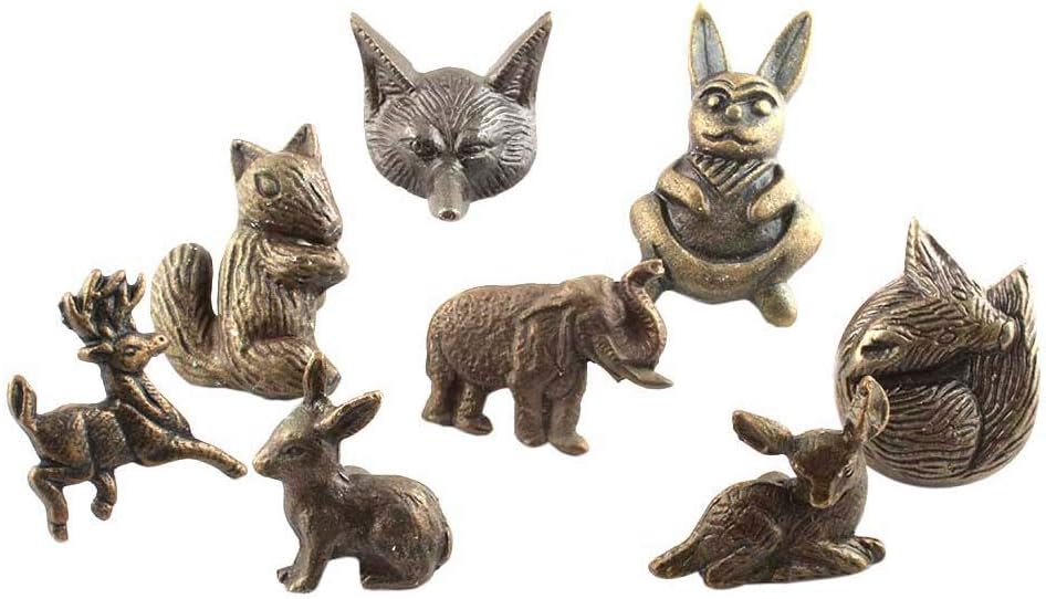 Indian Shelf Pack of 8 Iron Knobs for Dresser Drawers- Antique Nursery Drawer Handles- Fauna Cute Dresser Knobs- Animal Decorative Cabinet Knobs- Kids Drawer Pulls- Drawer Knobs