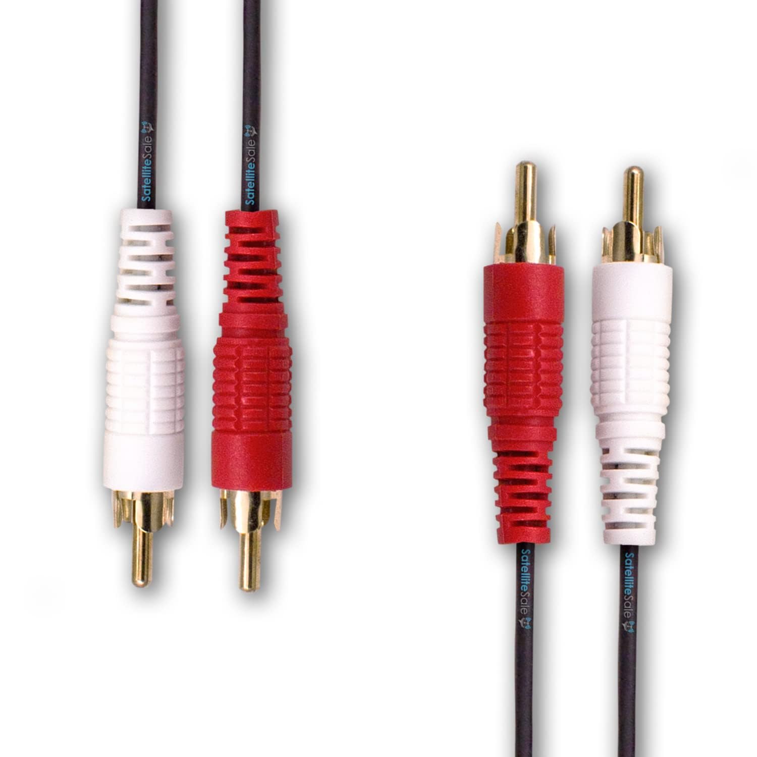 SatelliteSale 2-maschio a 2-maschio RCA Audio Stereo composito cavo PVC nero (30,5 m)