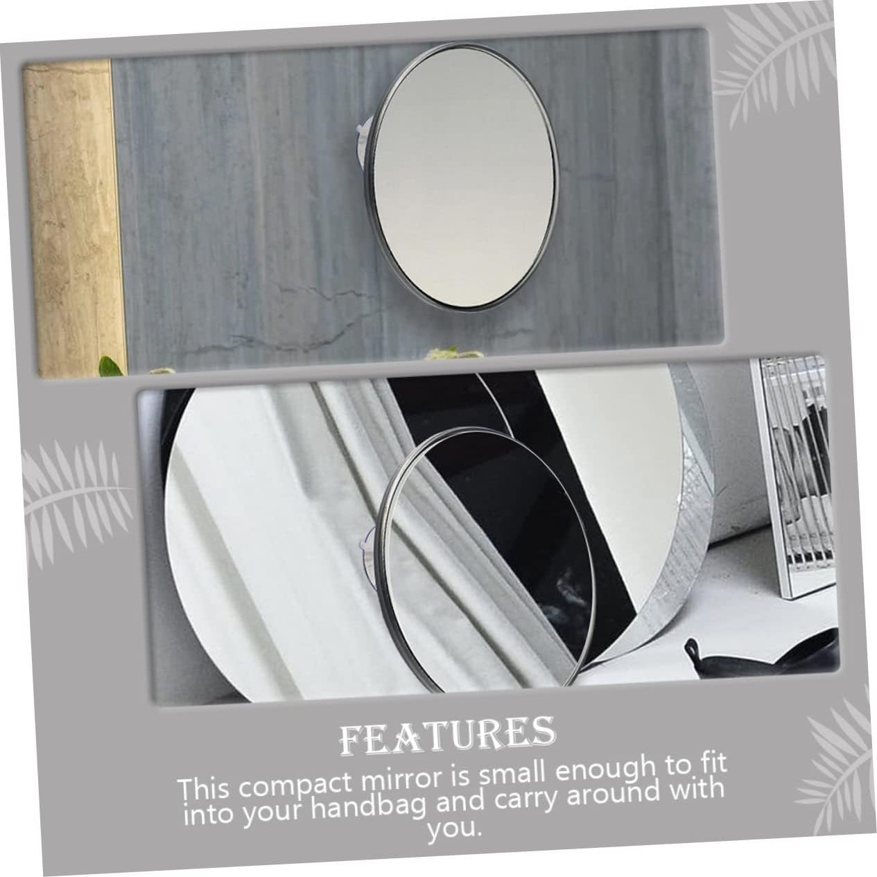 VALICLUD 2Pcs Rounded Magnifying Makeup Mirrors with Suction Cups Portable Clear Cosmetic Mirrors Magnification for Professional Makeup Artists Space Saving Wall Mount Vanity Gift