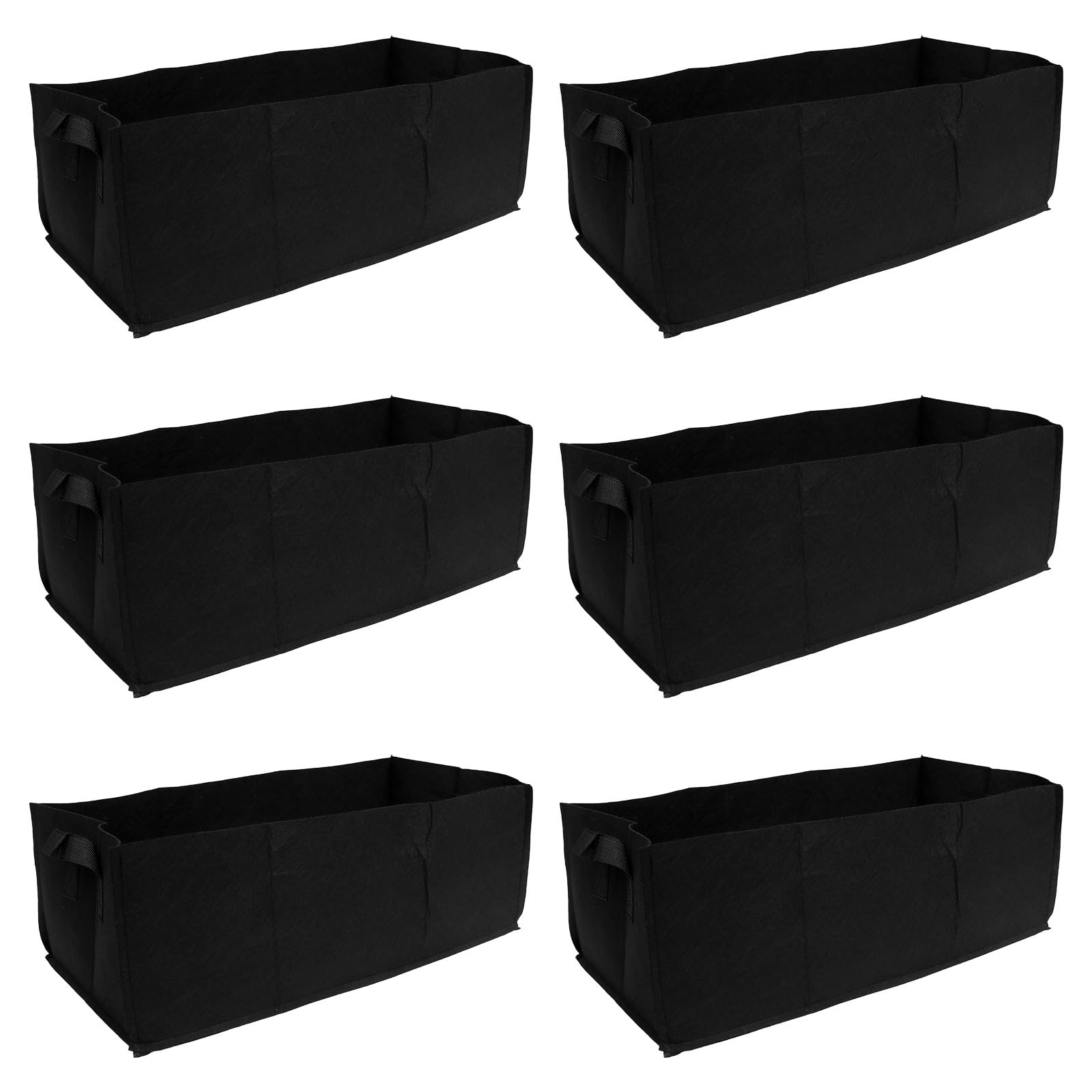 KESYOO Bolsas de Cultivo Reutilizables de Tela No Tejida Negras, Tamaño Grande 60x30x20 Cm, Paquete de 6 Unidades para Siembra en Jardín, Huerto y Balcón, Bolsa de Crecimiento