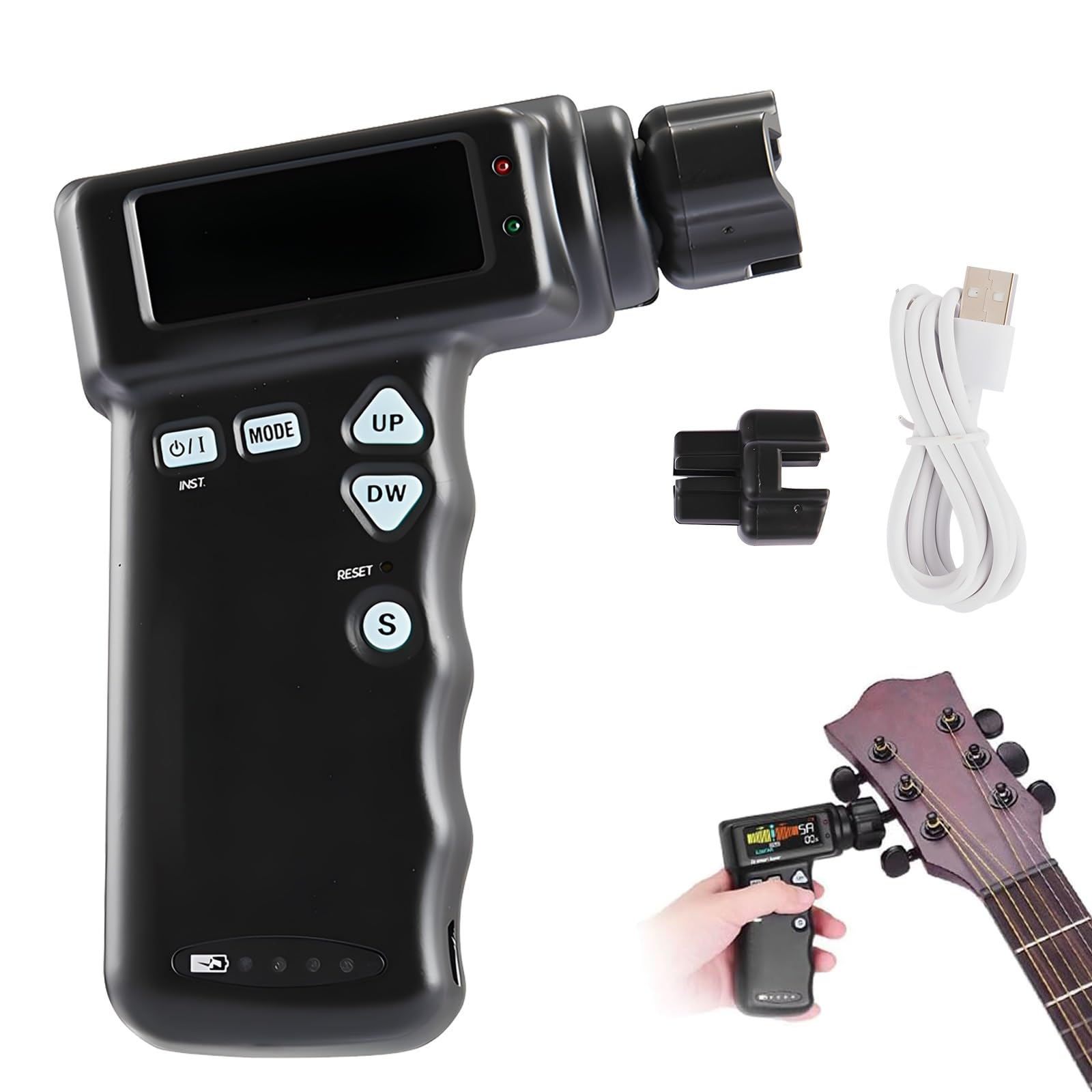 Accordatore professionale per chitarra acustica, sintonizzatore automatico con display LCD, diverse modalità di accordatura per chitarre e ukulele
