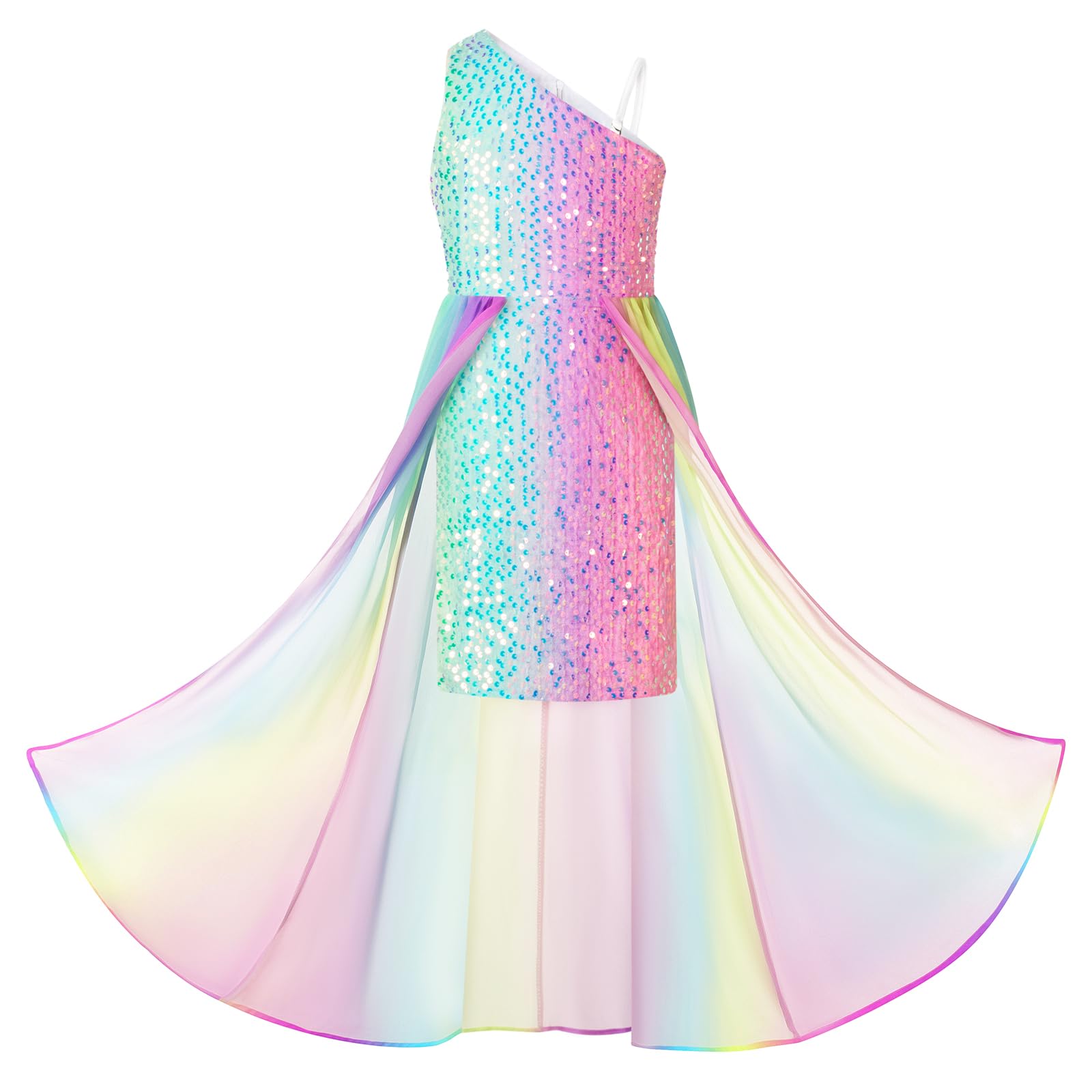 GRACE KARIN Robe à Sequins Asymétrique sans Manches Une épaule pour Petite Fille en Ligne