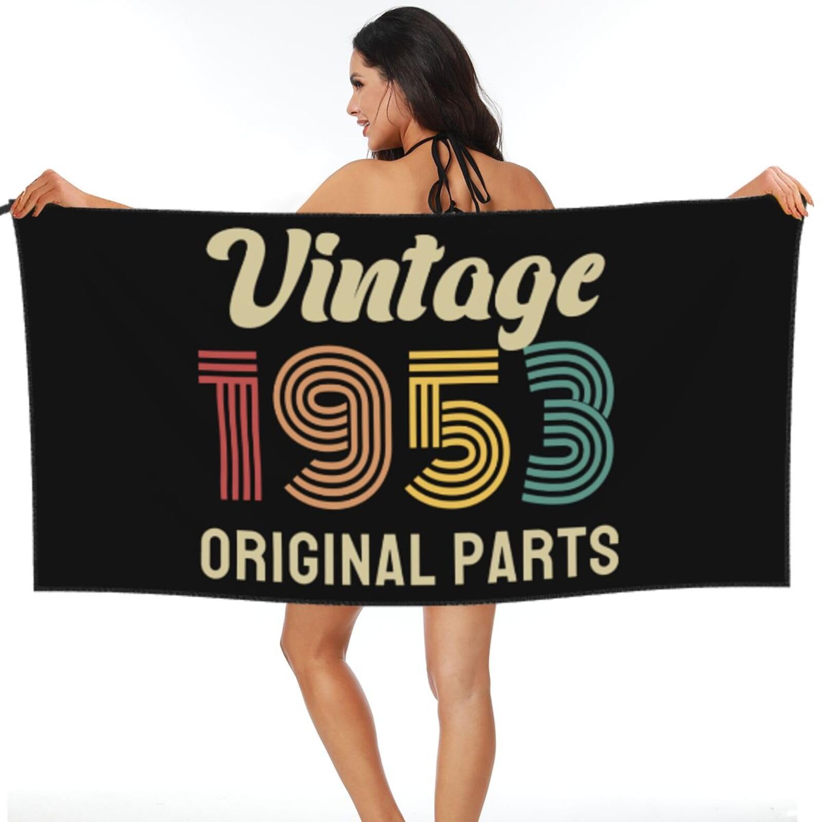 Drap de bain sans sable vintage 1953 serviette de plage portable 80x130cm