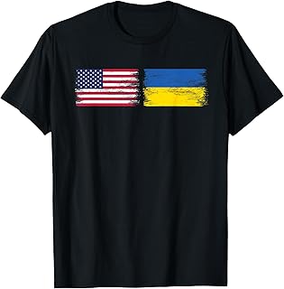 Ukrainian American Flag Ukraine USA America Roots Vintage T-Shirt