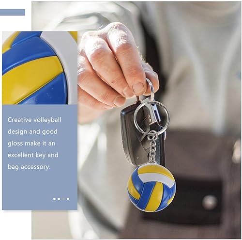 Miniatura 9 de Yardwe 3 llaveros de voleibol mini ventilador de voleibol llavero para mochilas bolsas de gimnasio