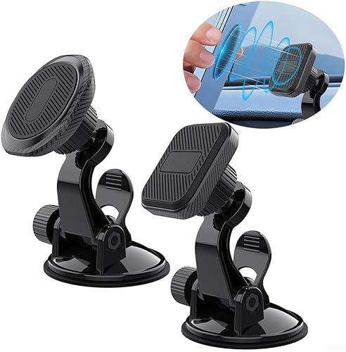 Miniatura 3 de Soporte magnético para teléfono de automóvil, soporte de teléfono con ventosa, soporte para tablero o parabrisas, soporte magnético para teléfonos