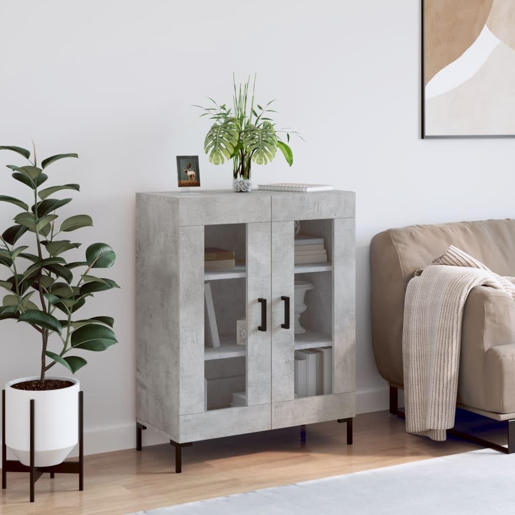 Credenza grigio cemento, 69,5 x 34 x 90 cm, comò