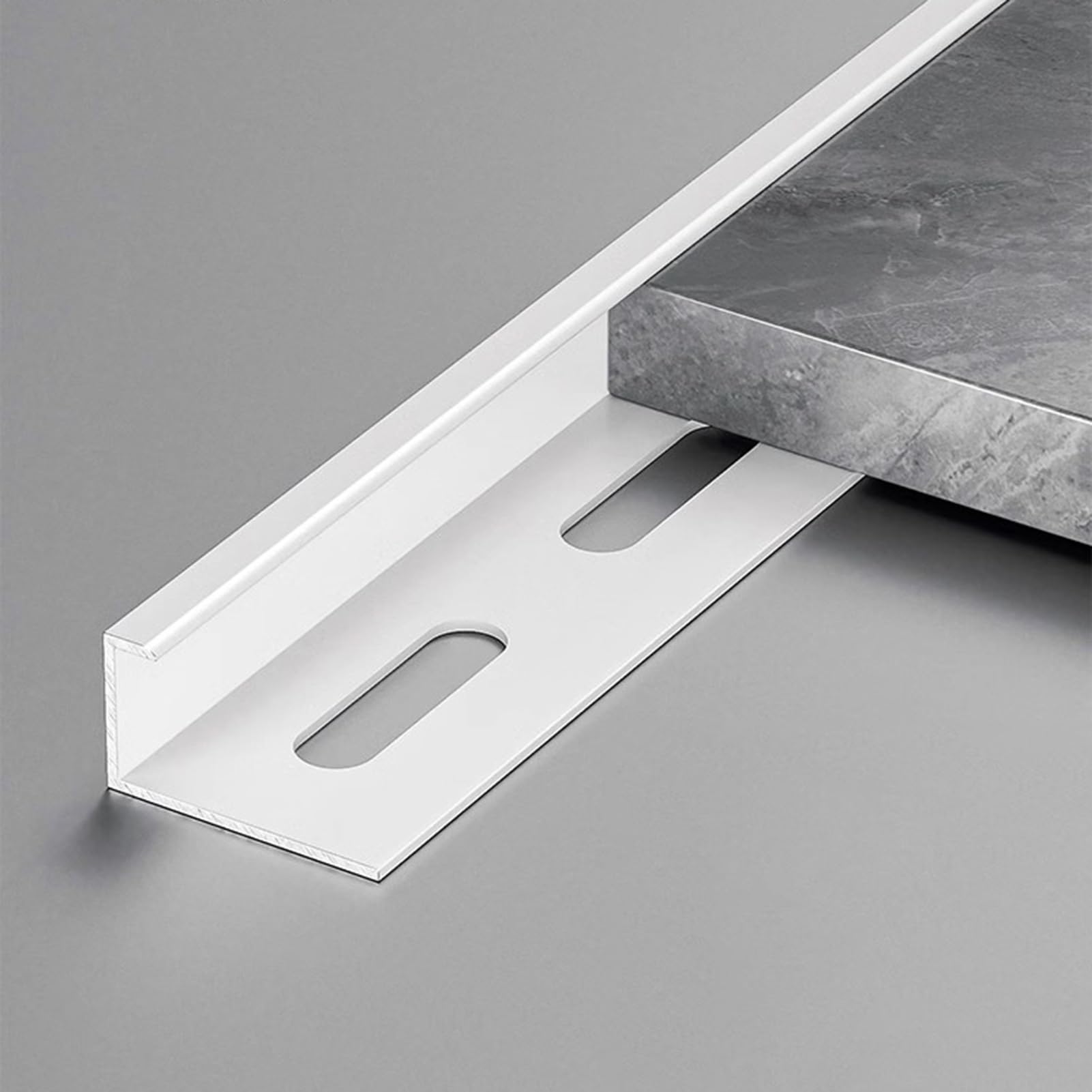 Striscia di transizione da pavimento 3 pezzi Barra transizione for piastrelle, Strisce lunghe 39 pollici soglia porta Copertura for davanzale della porta, lega di alluminio con fori(White)