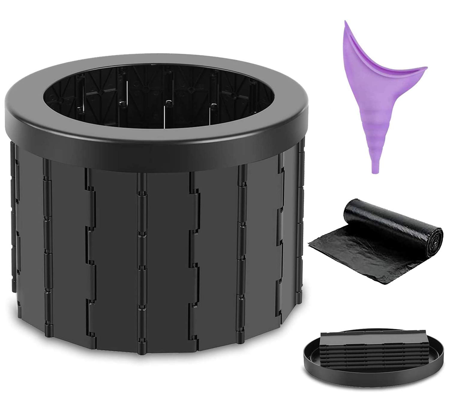 Portable Folding Toilet, Commode Porta Potty Car Toilet, Camping Toilet for Travel, Bucket Toilet Seat for Camping, Hiking, Long Trips, Traffic Jam, Elderly