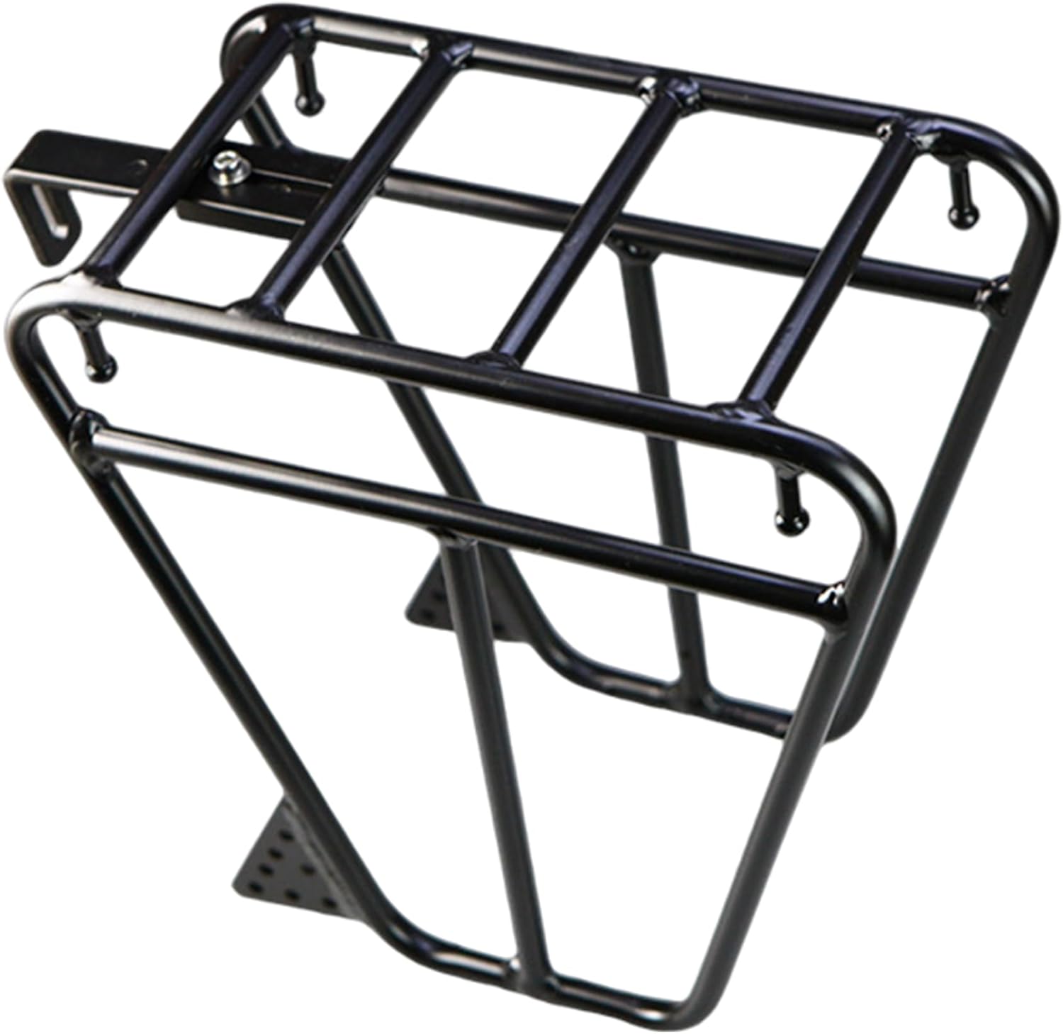 Front Bike Rack, Heavy Duty Aluminium Alloy Multipurpose Trapezoidal Design Bike Cargo Rack with Adjustable Connecting Rod for Cargo Luggage