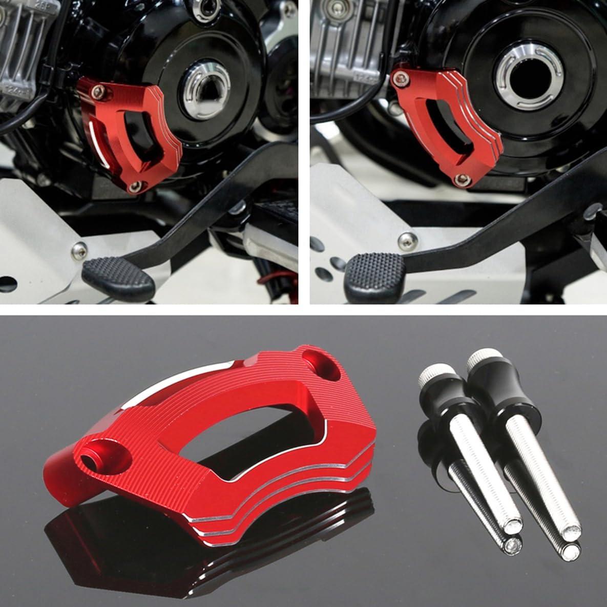 Monkey 125 Engine Stator Crash Guard Compatible with Monkey125 Dax125 Grom125,Cross Cub 110,Ducks125,CT125 Trail 125,Super Cub C125,Super Cab 110 2022-2024 CNC 3D Motorcycle Engine Protector (Red)