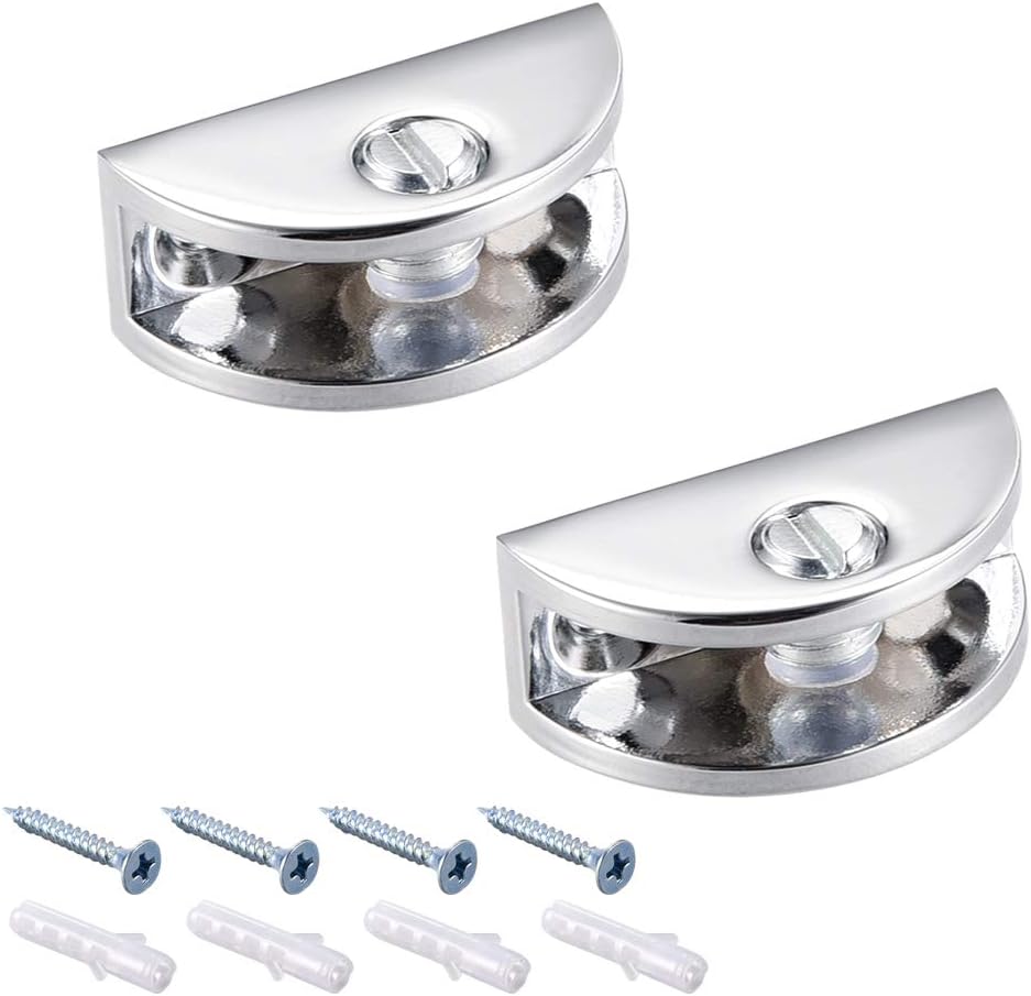 uxcell Glass Shelf Brackets Zinc Alloy Clamp Clip Holder