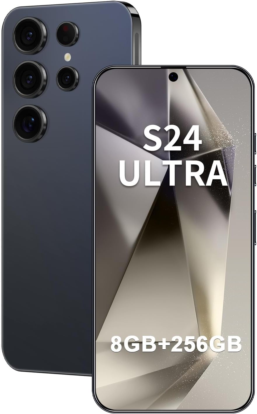 I24 Ultra Unlocked Phone 8GB+256GB Android Cell Phone 7 inch HD Screen Mobile Phone 108MP+48MP Camera 6800 mAh Extra Large Battery 5G Dual SIM (Titanium Black)