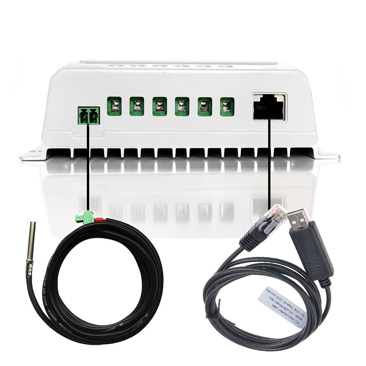 Akcesoria do regulatorów ładowania EPEVER służące do komunikacji z komputerem i smartfonem, kompatybilne zarówno z regulatorami MPPT, jak i regulatorami PWM (kabel komunikacyjny RS485).