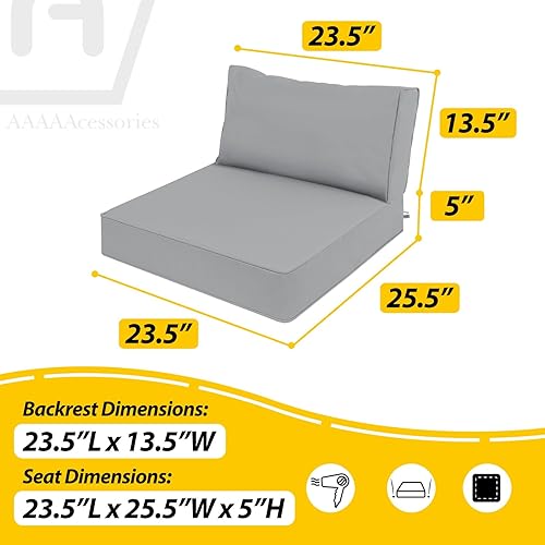 Miniatura 5 de AAAAAcessories Cojines de asiento profundos para exteriores para muebles de patio, cojines de repuesto resistentes al agua, 24 x 24 x 5 pulgadas,