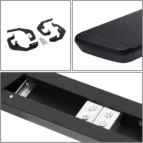 Vista 25 de DNA Motoring Estribos de 5 pulgadas compatibles con Silverado 1500 07-18, Silverado/Sierra 2500-3500HD 07-19 cabina estándar, barras Nerf de acero