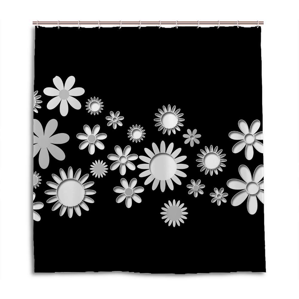 Rideau de douche polyester anti éclaboussures pour baignoire familiale