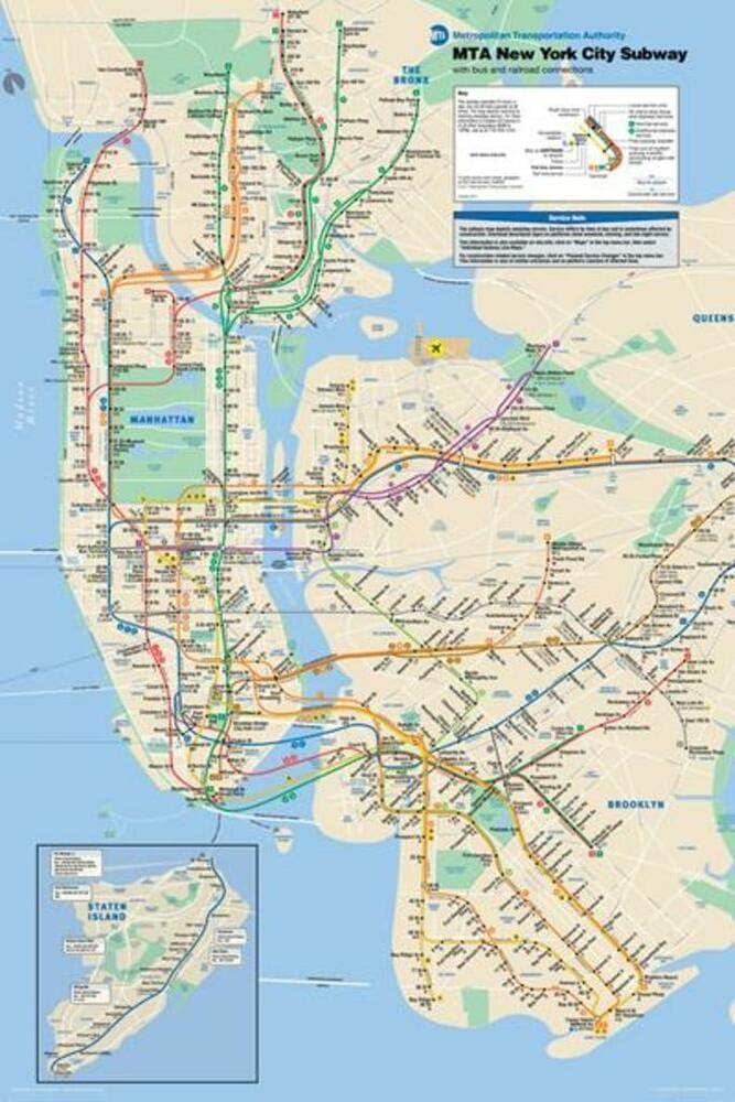 Mapa Del Tren 4 Amazon.com: Yilooom Nueva York Nyc Manhattan Brooklyn Mta Metro Mapa De Tren  Póster 24X36 : Hogar Y Cocina