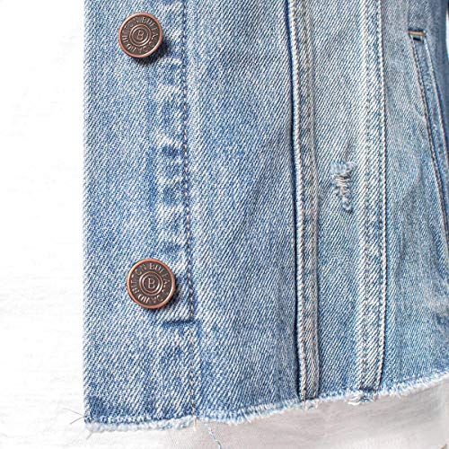 Buffalo David Bitton Womens Denim Jacket (Midway Vintage Medium Wash, Large)