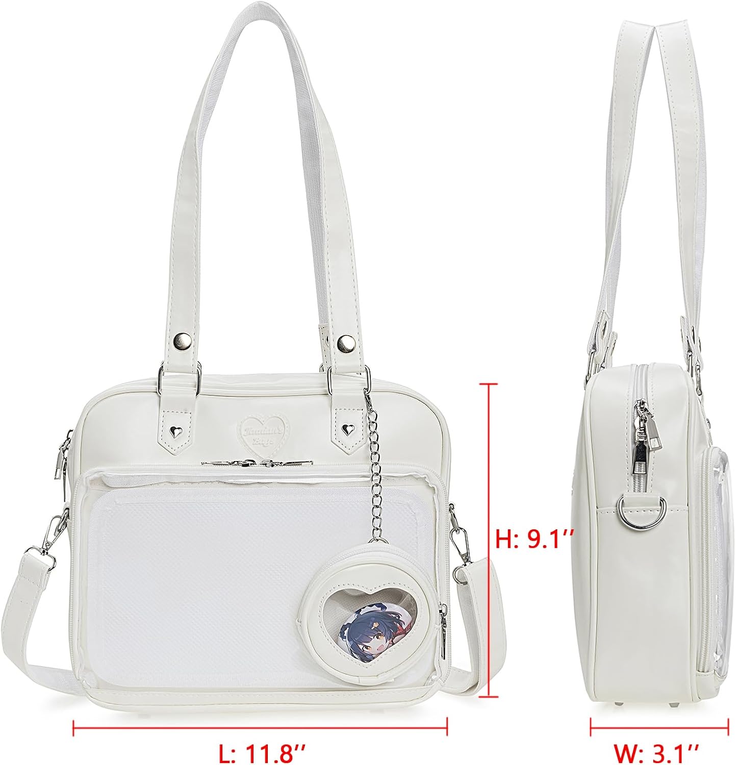 Ita Bag Crossbody Handbags Kawaii Shoulder Purse Square Backpack with Insert Anime Pins Display - Image 3