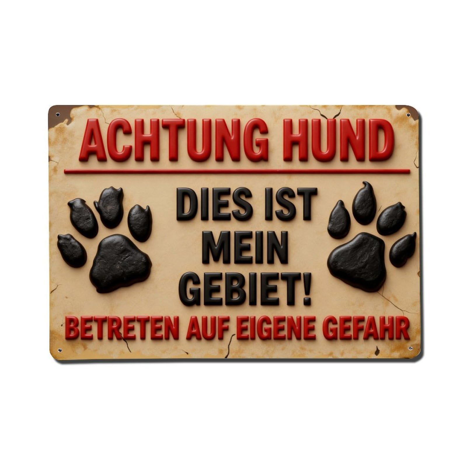 Caution Dog This Is My Territory Enter At Your Own Risk Metal Tin Sign Plaque