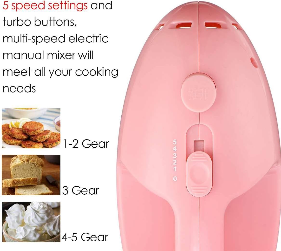 5 Speed Electric Food Mixer Table Stand Cake Dough Mixer Household Handheld Egg Beater Blender Whipping Cream Mixer Machine (B) (A)