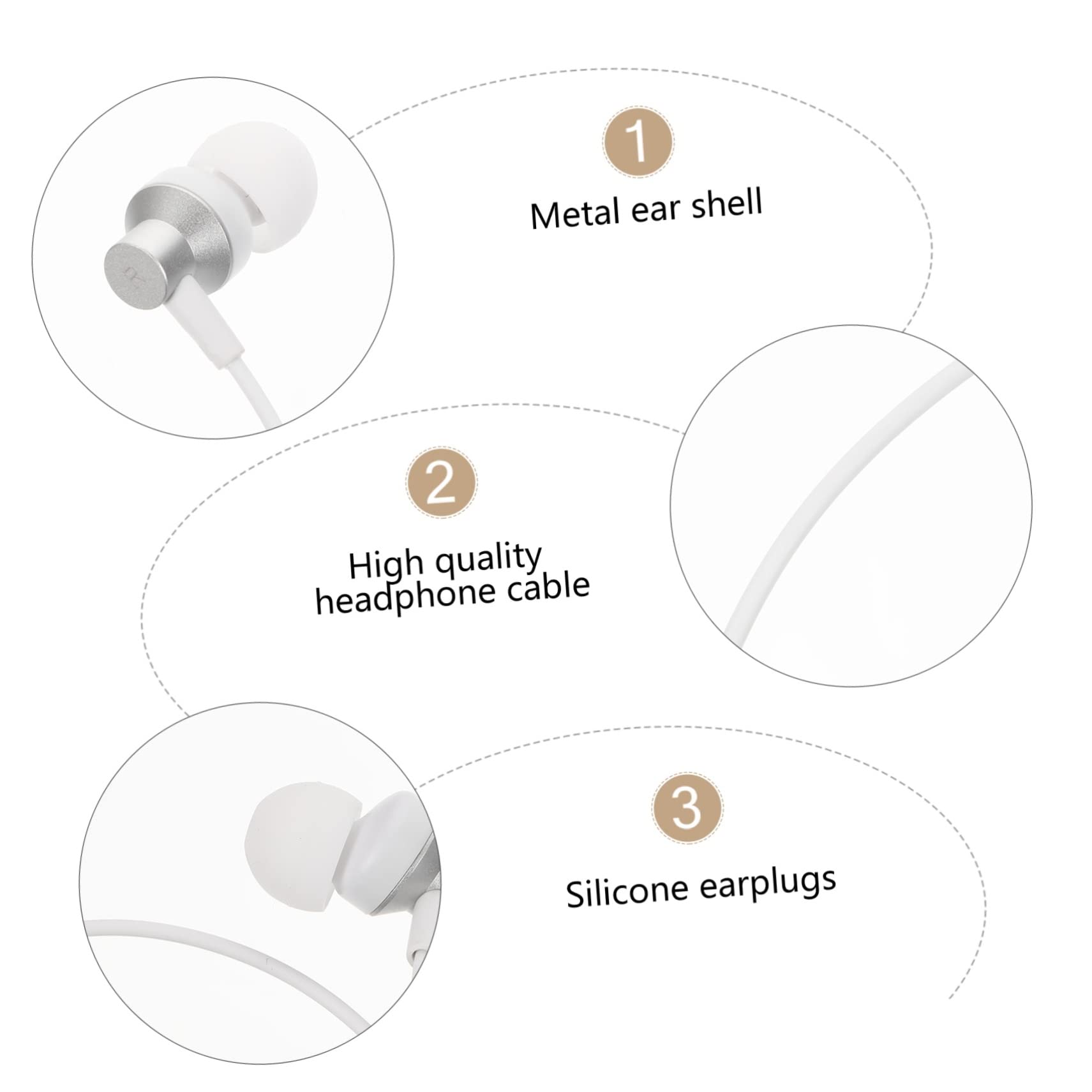 DOITOOL 3 Auriculares Ergonómicos Sencillos Y Portátiles Intraauriculares para 2 VR Cómodos De Usar.