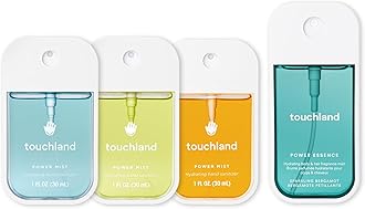 Touchland SUNLIT BURST SET, Power Mist Hydrating Hand Sanitizer Spray, (Citrus, Frosted Mint, Lemon Lime), 1 FL. OZ. + Sparkling Bergamot Body & Hair Fragrance Mist, 2 FL. OZ.,Travel Size Set