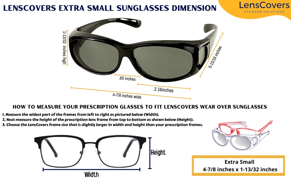 Image of LensCovers Polarized Wraparound Sunglasses | Wear Over Sunglasses | Fitover for Glasses