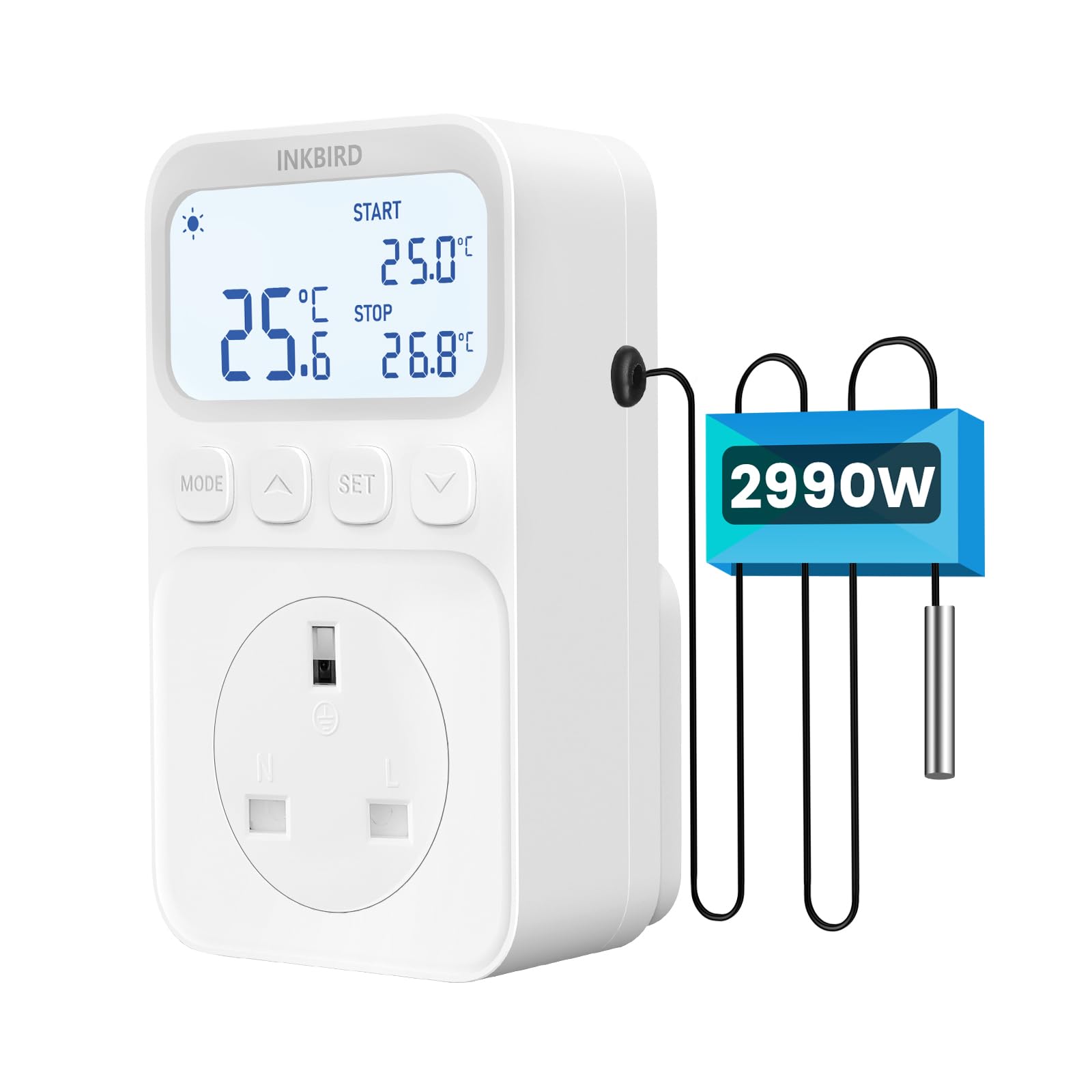 INKBIRD Plug-in Temperature Controller Timer Thermostat C226T, Programmable Heating and Cooling with Timing Control, High Low Temperature Alarm, Refrigeration Delay, Memory Function (UK Plug)