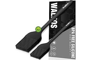 Walfos Silicone Pastry Brush, 2-Pack Heat Resistant Basting Brush with Strong Steel...