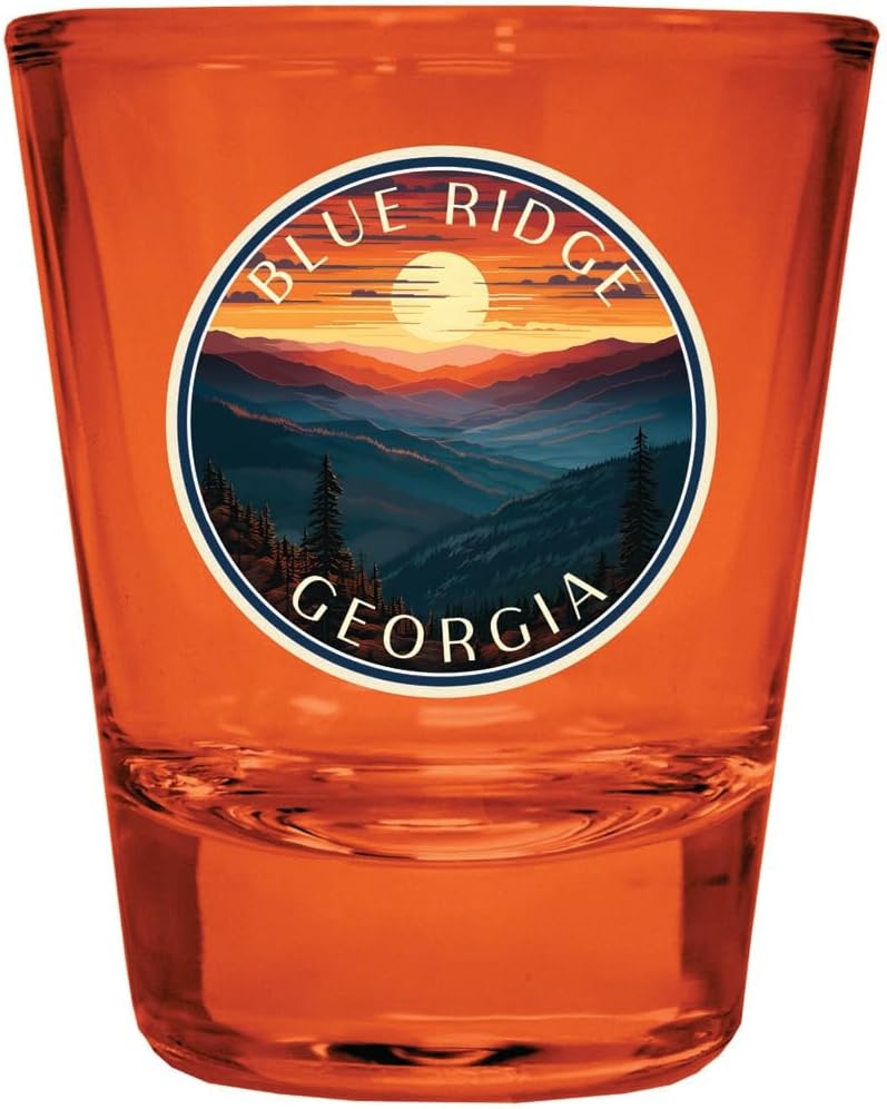 Vaso Tequilero R and R Imports Blue Ridge Georgia 2 oz Naranja Pack de 4