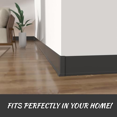 Miniatura 7 de COUKIU Bloques de esquina autoadhesivos para zócalo, 4 pulgadas (ancho), 3 interiores + 3 esquinas exteriores, conector entre la base de la pared,