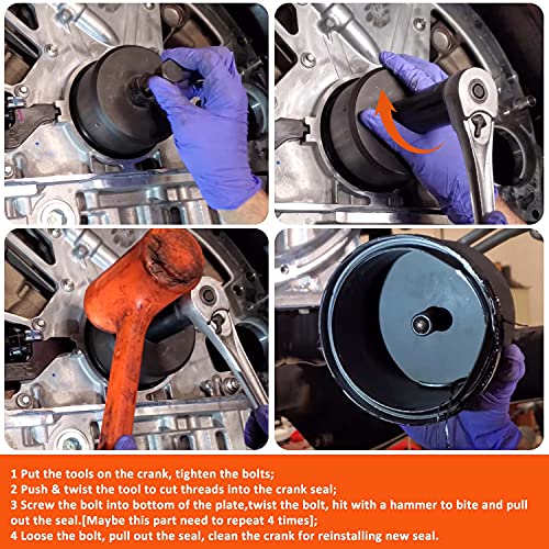 303-1513 Rear Crankshaft Seal Remover Tool Fits For Ford Super Duty F-250, F-350, F-450, F-550, F-650/750 Equipped With 6.7 L Power Stroke Diesel Model, Replace St-148, 4 Pcs #TOP2