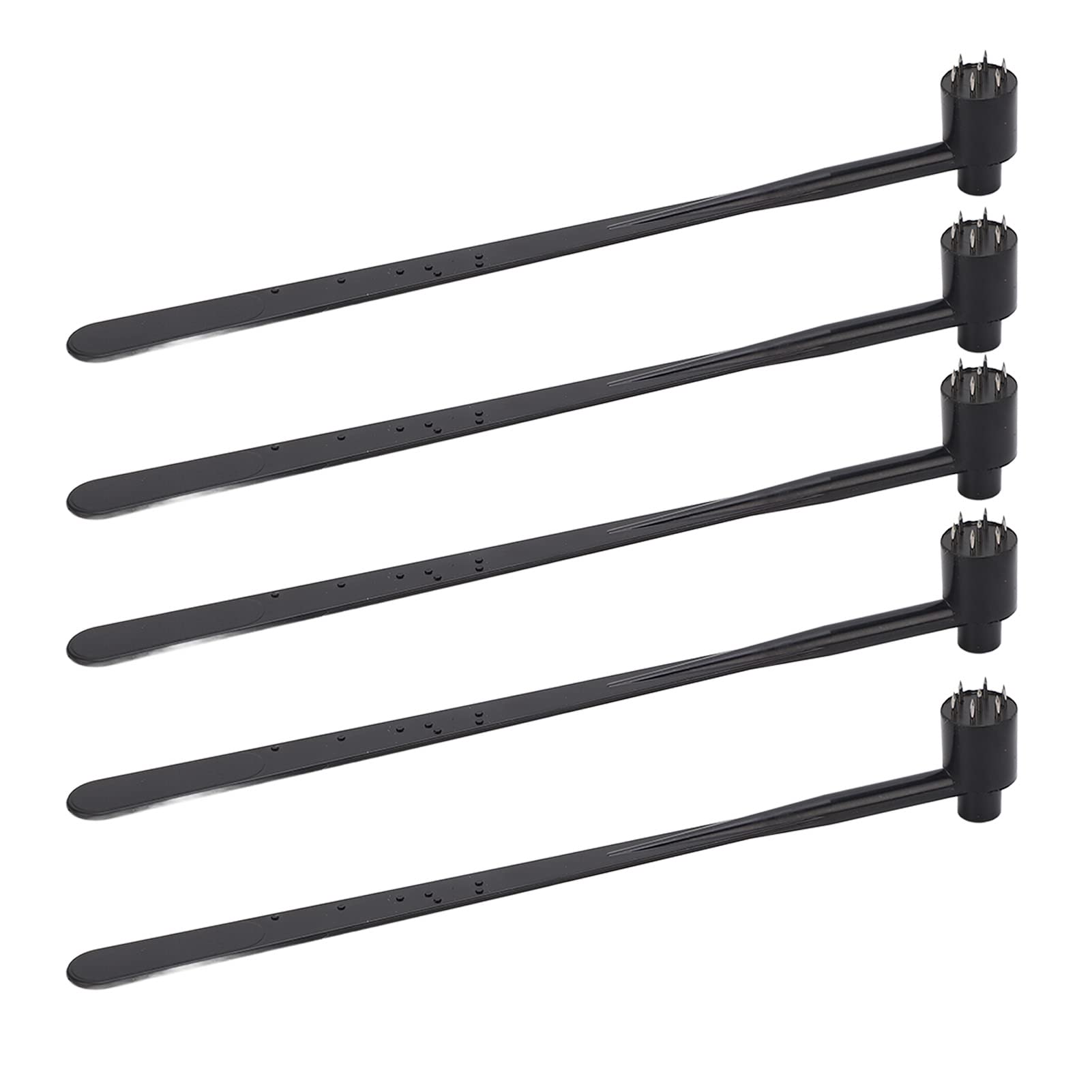 Plum Blossom Dermal Hammer, 5PCS Single End Black ABS Handle Stainless Steel Needle Hammer Set for Industry