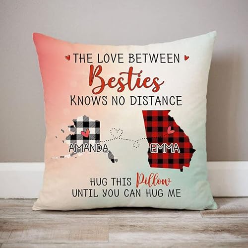 Personalized Square Pillow for Best Friends & Sisters
