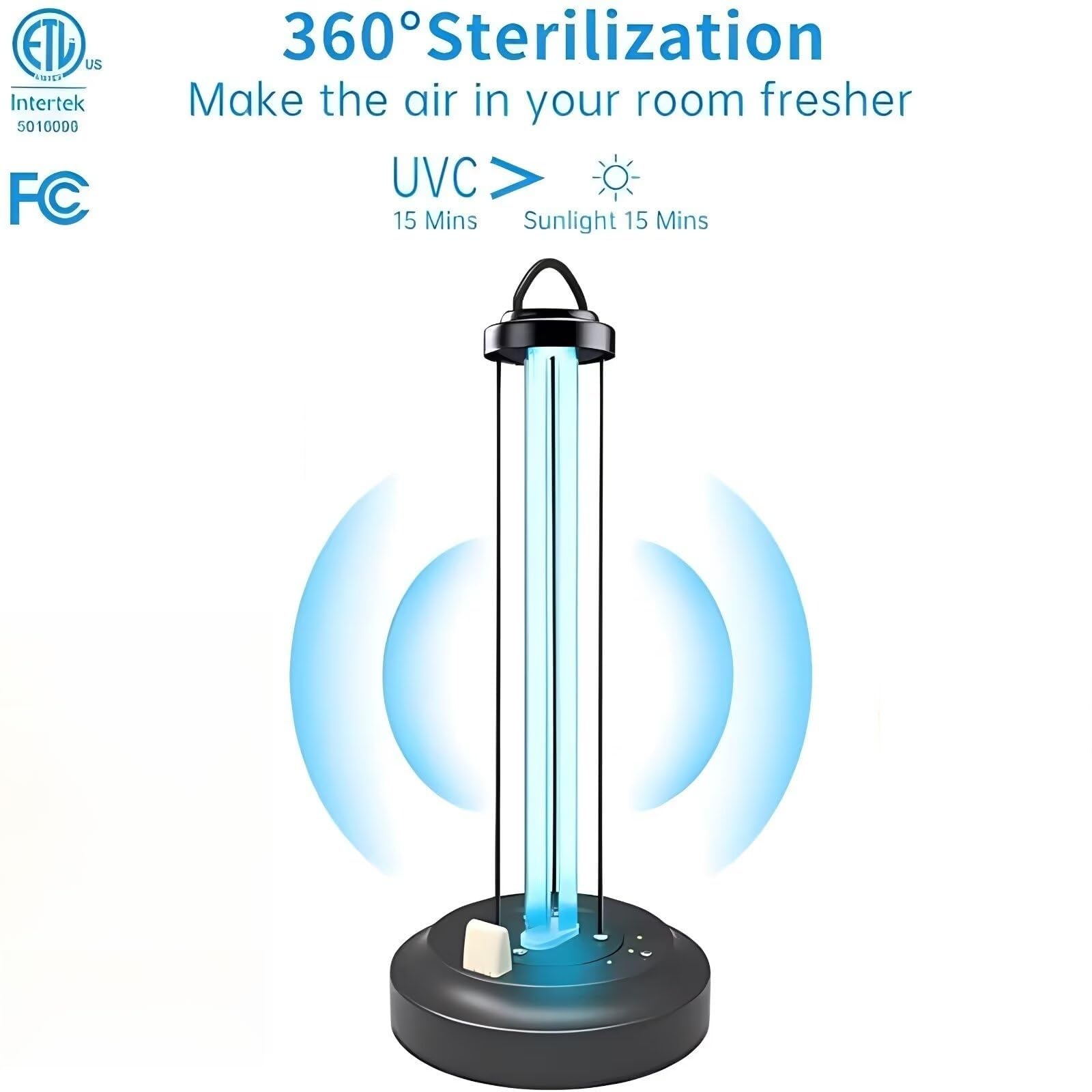 ZKX 65W UVC Lampa do Zabijania Mikrobów z Pilotem Czasownik Stołowa Lampa UV-Sterylizator Dezynfekcja Sterylizator Antybakteryjna Skuteczność 99%